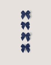 4-Pack Mini Bow School Hair Clips, , large