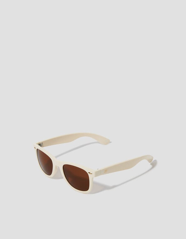 Flat Top Square Sunglasses, Cream (CREAM), large