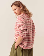 East Becky Alpaca and Cashmere Fairisle Jumper, Pink (PINK), large
