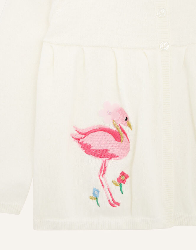 Baby Flamingo Cardigan , Ivory (IVORY), large