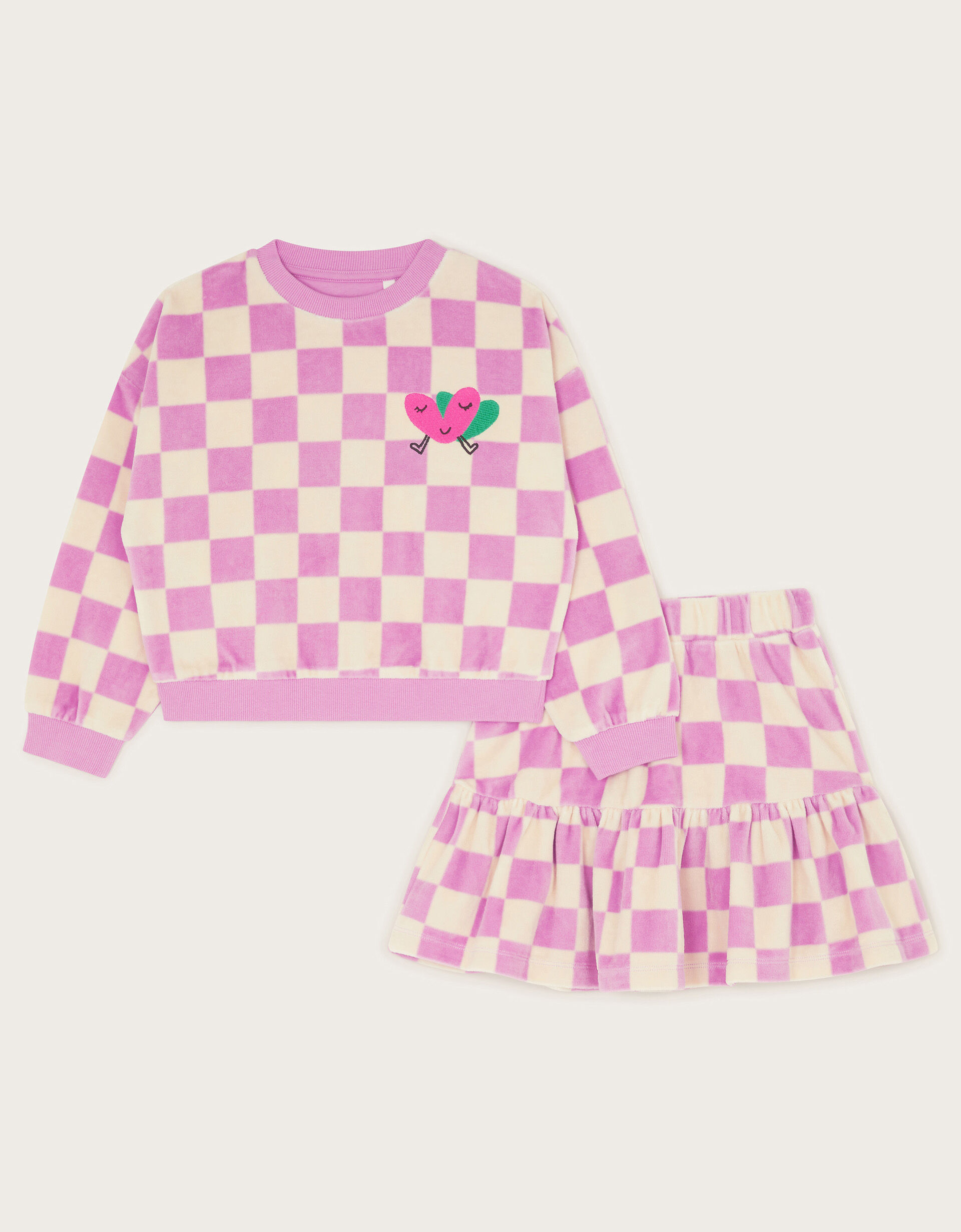 Velour skirt and hoodie set cheap