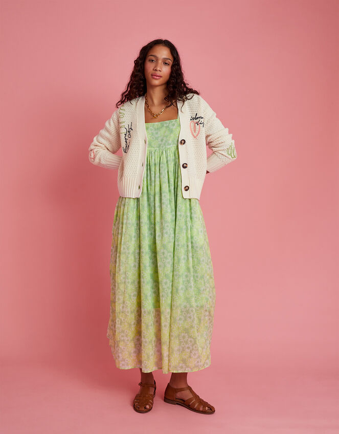 Scotch & Soda Sleeveless Floral Maxi Dress, Green (LIME), large