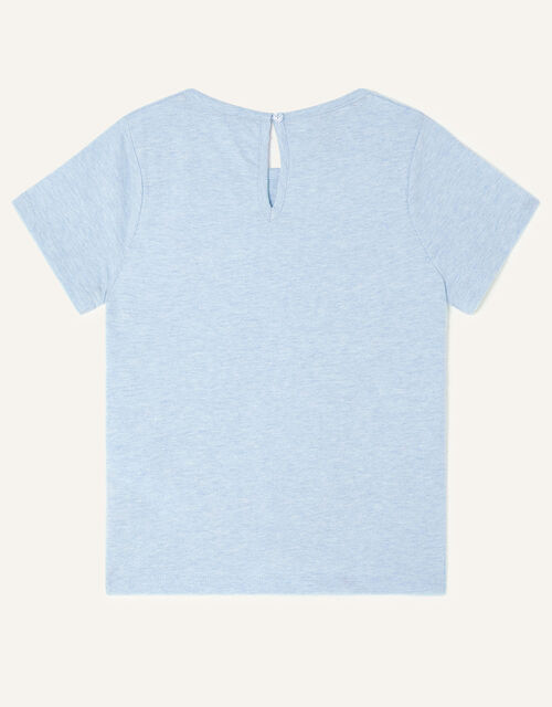 Sequin Unicorn Tie Front T-Shirt, Blue (BLUE), large