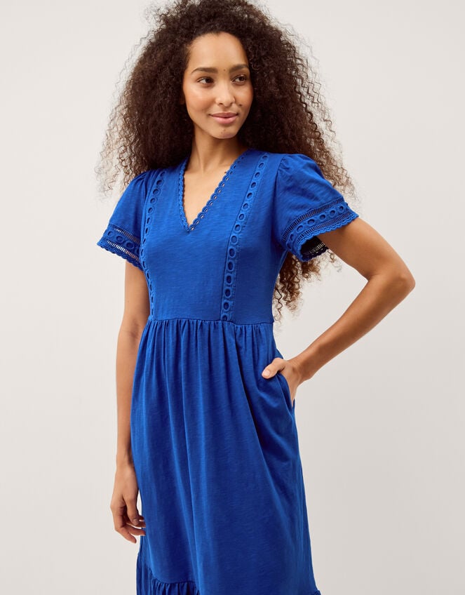 Tanitha Lace Jersey Maxi Dress, Blue (COBALT), large