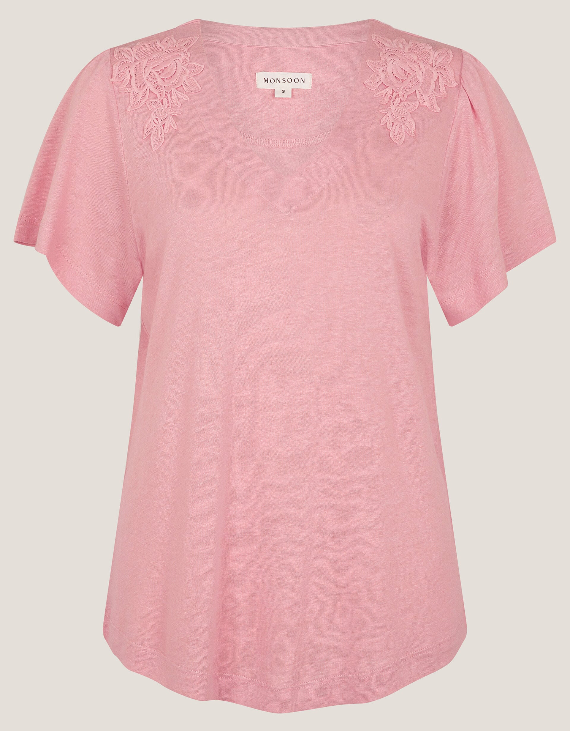 Linen Blend Sleeveless Tee Pastel Pink