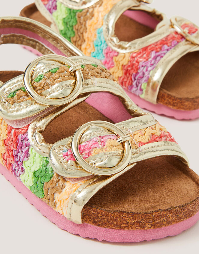 Baby Rainbow Stripe Sandals, Multi (MULTI), large