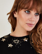 Star Stud Earrings, Gold (GOLD), large