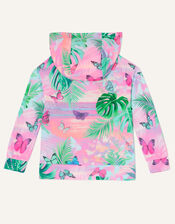 Tropical Print Hoodie, Orange (ORANGE), large