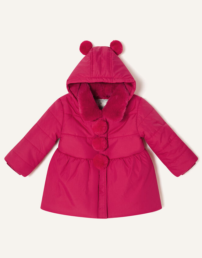 Baby Pom-Pom Padded Coat , Red (RED), large