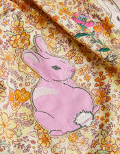 Baby Bunny Applique Floral Dress, Yellow (YELLOW), large