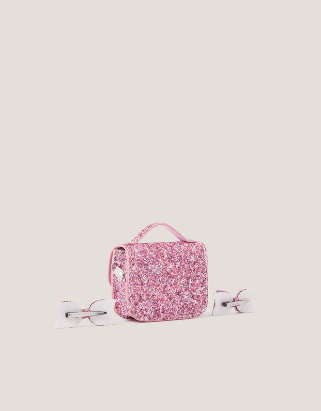 Glitter Satchel Bag & Hair Clips Set, , large