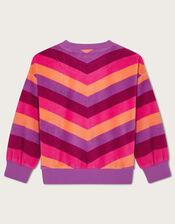 Velour Stripe Star Sweatshirt, Multi (MULTI), large