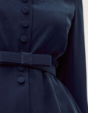 Erin Belted Peplum Jacket, Blue (NAVY), large