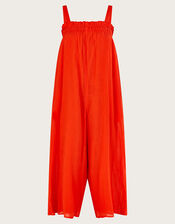 Eve Plain Jumpsuit, Orange (CORAL), large