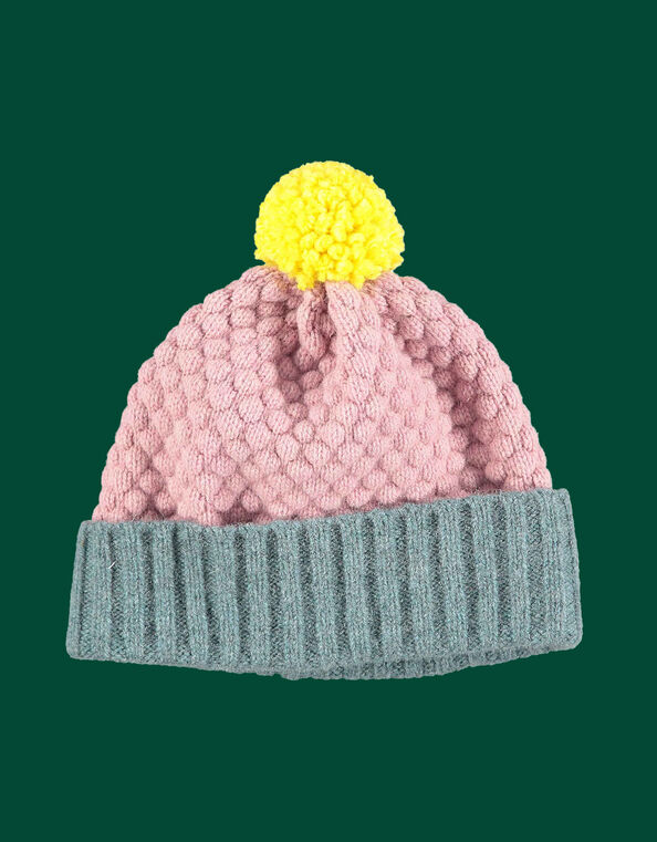 Catherine Tough Kids Bobble Hat, Pink (PINK), large