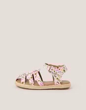 Closed Toe Floral Strappy Sandals, Multi (MULTI), large