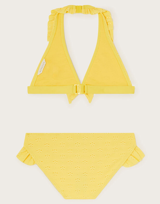 Broderie Triangle Bikini Set, Yellow (YELLOW), large