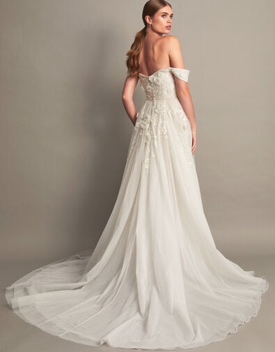 Luciane Off-Shoulder Wedding Dress, Ivory (IVORY), large