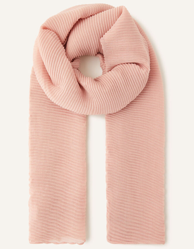 Shimmer Pleated Occasion Scarf, Pink (BLUSH), large