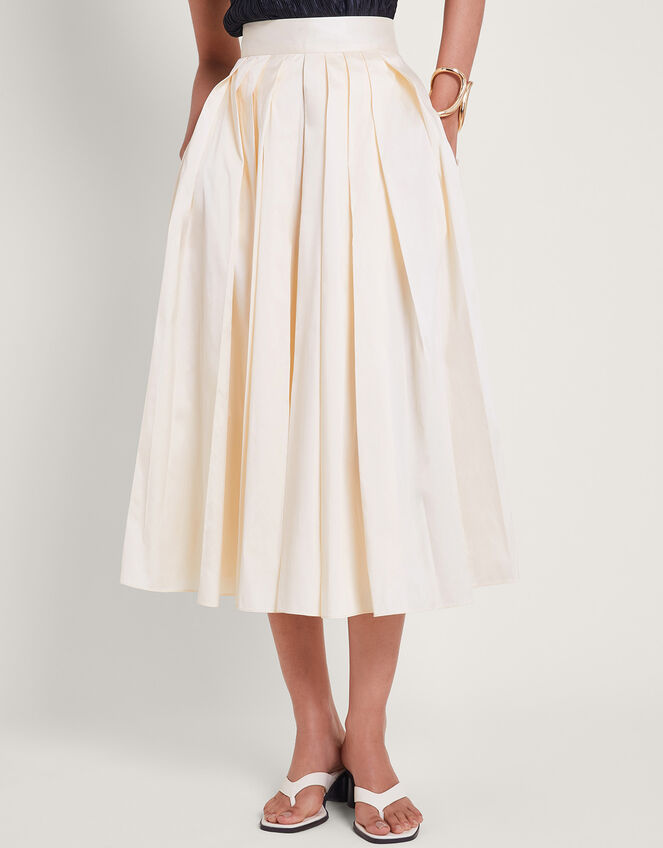 Tully Taffeta Skirt, Cream (CREAM), large