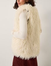 Maeve Shaggy Faux Fur Gilet, Ivory (IVORY), large
