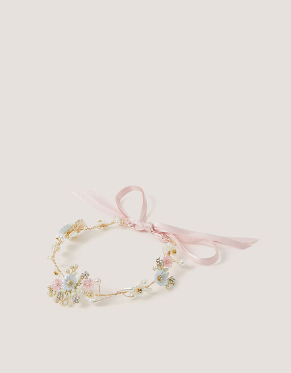 Embellished Wire Flower Crown, , large
