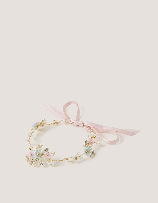 Embellished Wire Flower Crown, , large