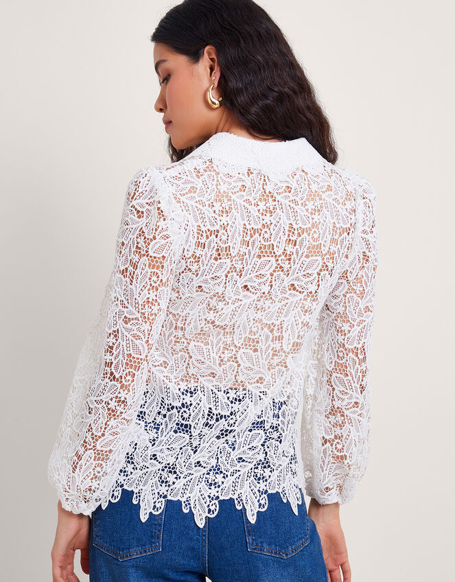 Perl Lace Blouse, Ivory (IVORY), large