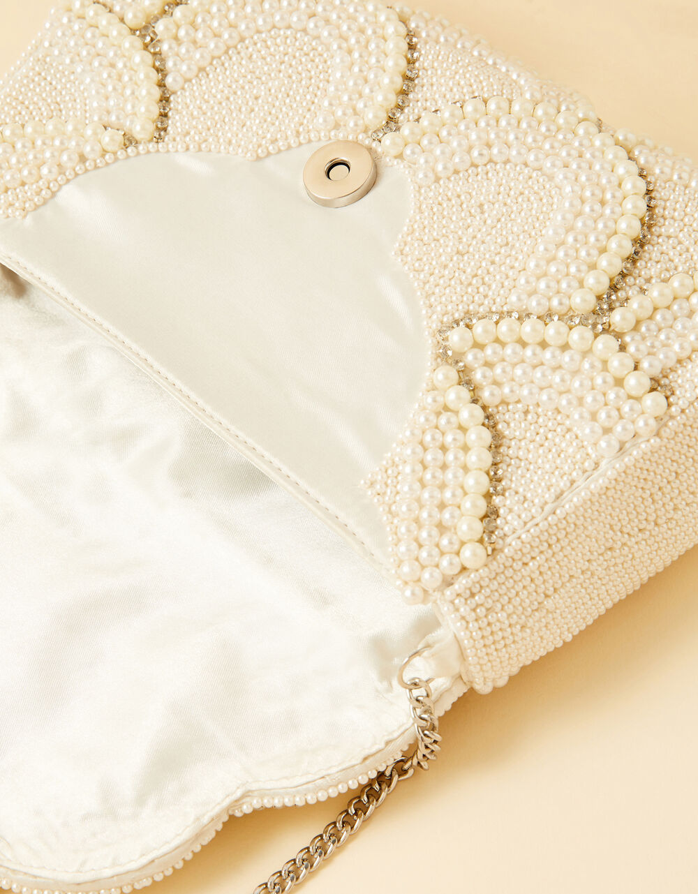 Women Women's Accessories | Bridal Scallop Embellished Clutch Bag - EZ42844