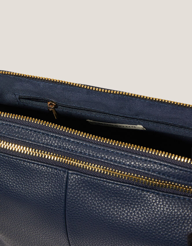 Double Zip Sling Cross Body Bag, , large