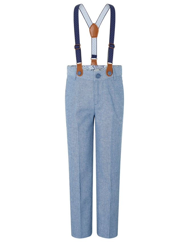 Nathan Two-Piece Suit with Braces, Blue (BLUE), large