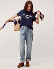 Portobello Road Slogan T-Shirt, Blue (NAVY), large