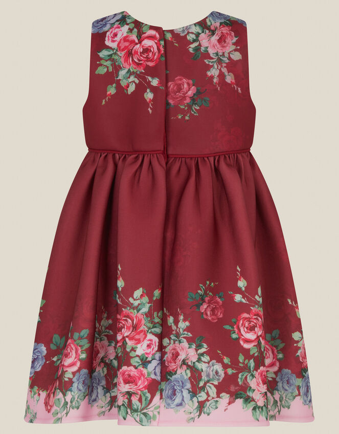 Baby Rose Print Party Dress, Red (RED), large