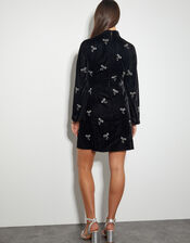 Moira Embroidered Bow Dress, Black (BLACK), large