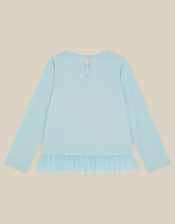 Penguin Frill Long Sleeve Top, Blue (BLUE), large