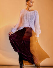 East Heather Velvet Skirt, Purple (RASPBERRY), large