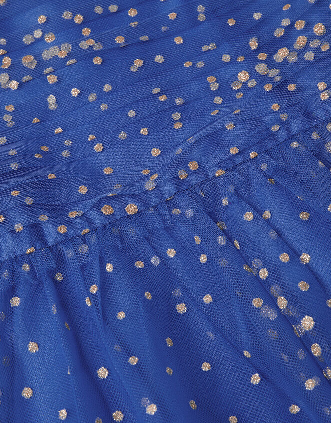 Meera Luxury Girls Blue Bright Star Party Dress