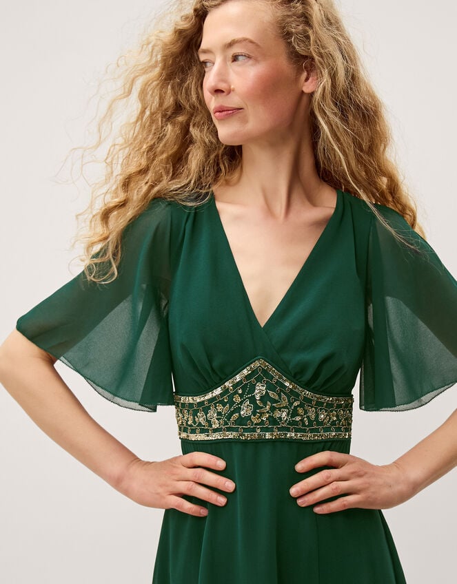 Sienna Embellished Maxi Dress, Green (DARK GREEN), large