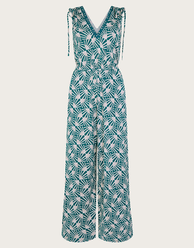 Rosana Print Jumpsuit, Teal (TEAL), large