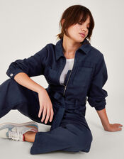 Ally Zip-Up Jumpsuit, Blue (DENIM BLUE), large