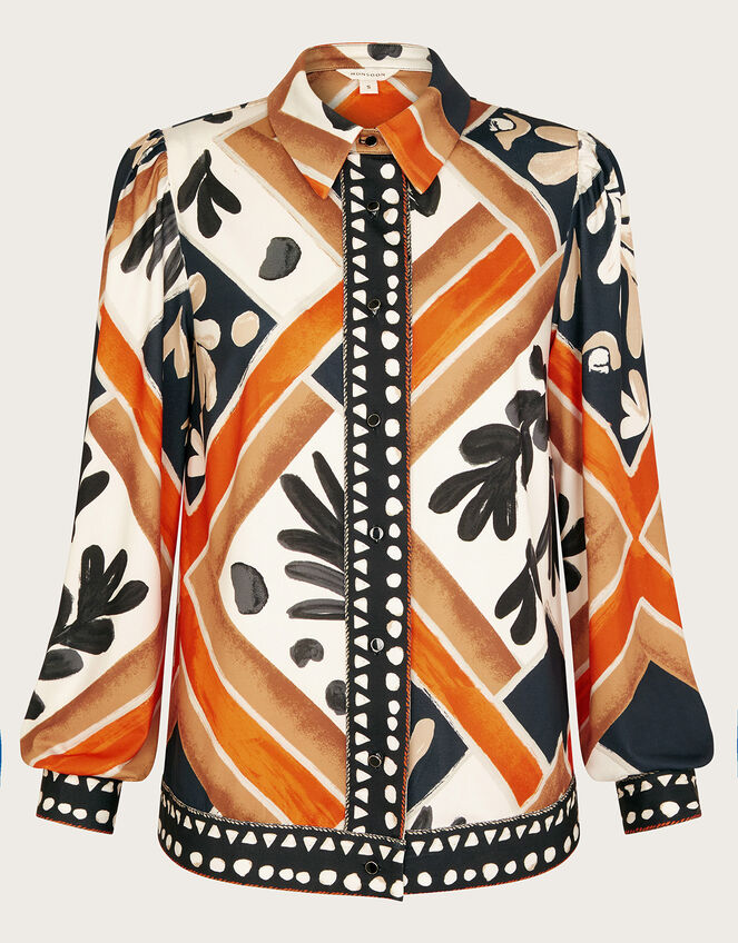 Cadenza Print Jersey Shirt, Black (BLACK), large