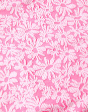 Floral Jacquard Asymmetrical Swimsuit, Pink (PINK), large