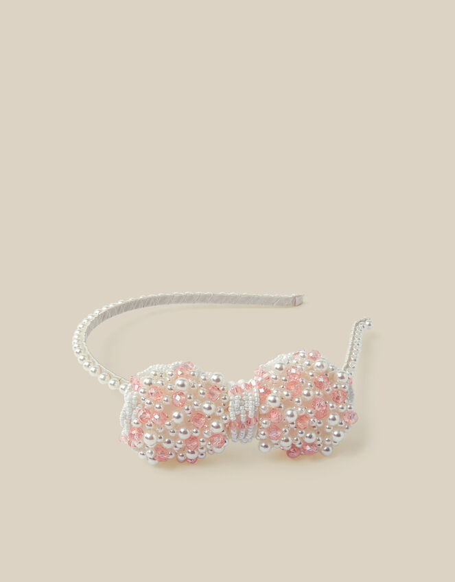 Beaded Bow Headband, , large