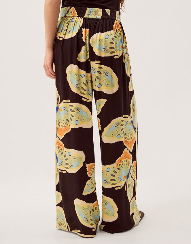 Clemence Aurelie Butterfly Palazzo Trousers Black