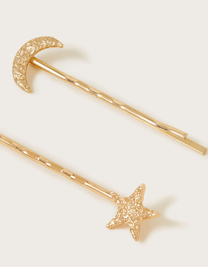 Star and Moon Hair Slides Set of Two, , large