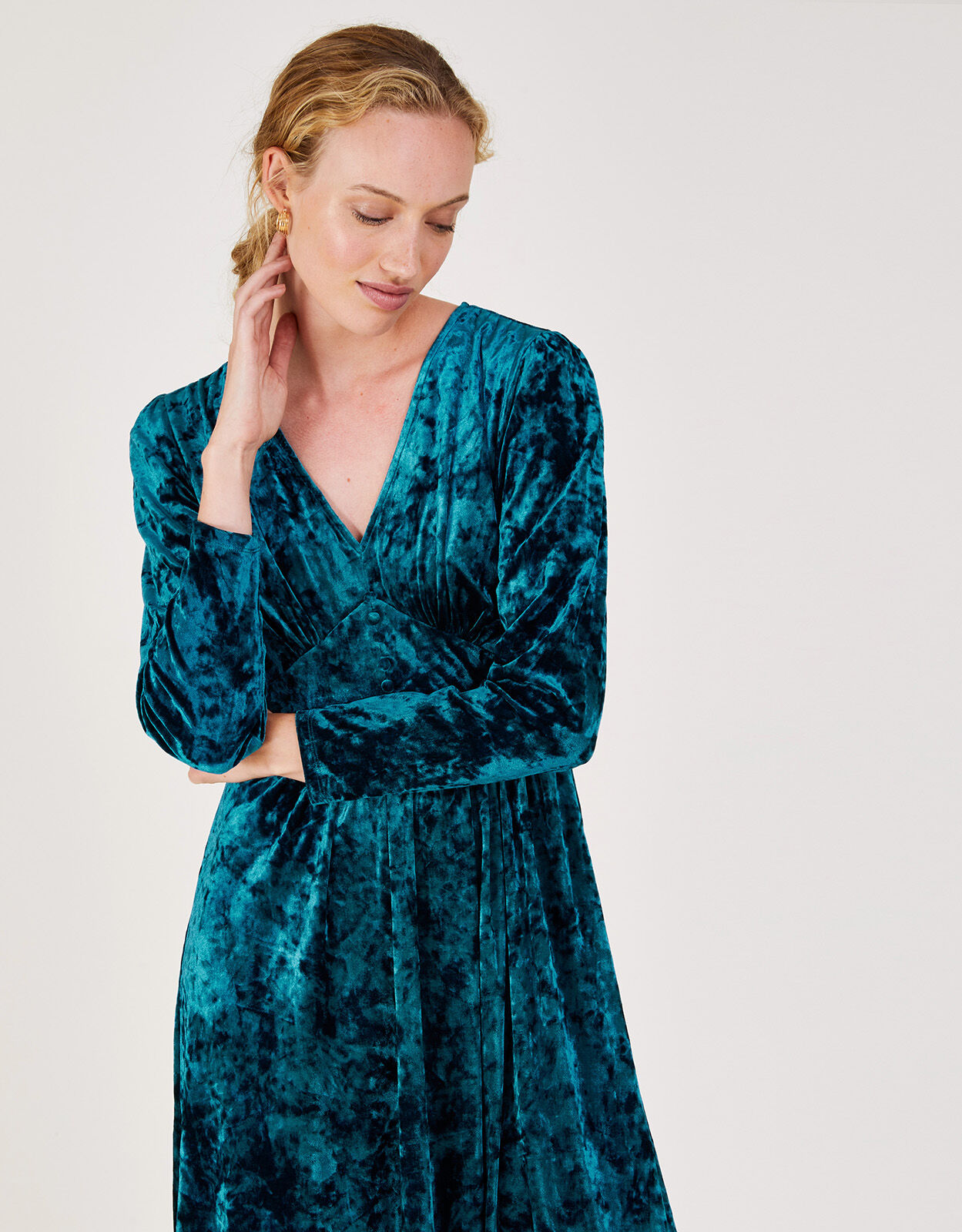 Monsoon teal velvet hotsell dress