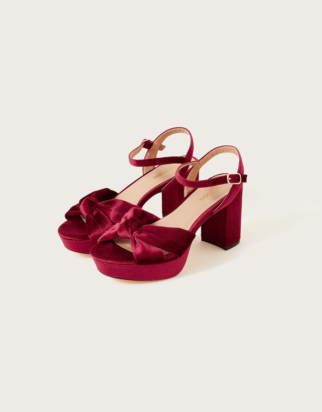Velvet online red shoes