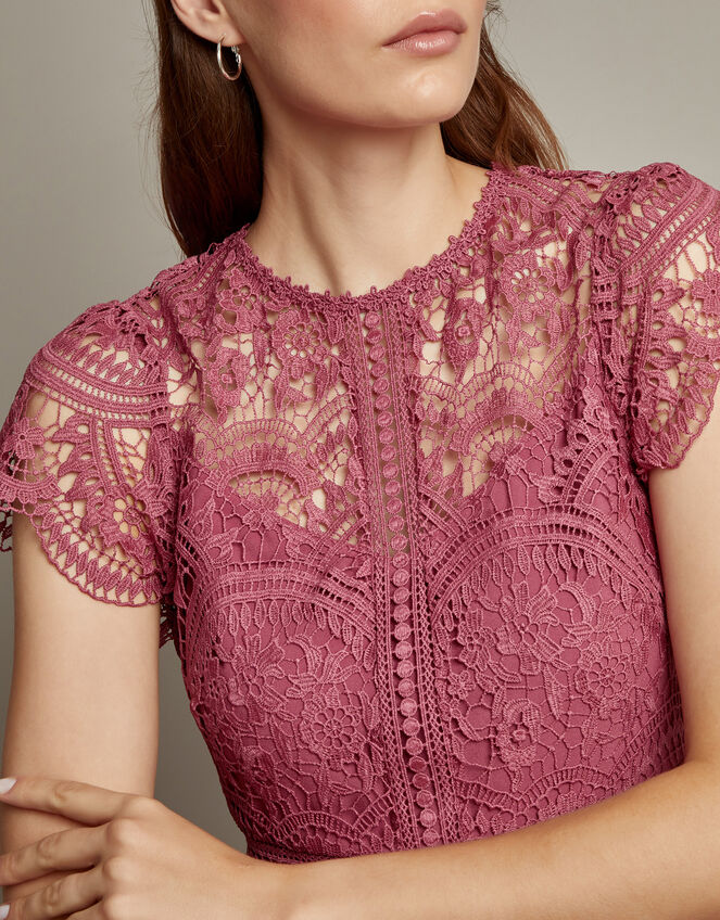 Monica Lace Maxi Dress, DARK PINK, large