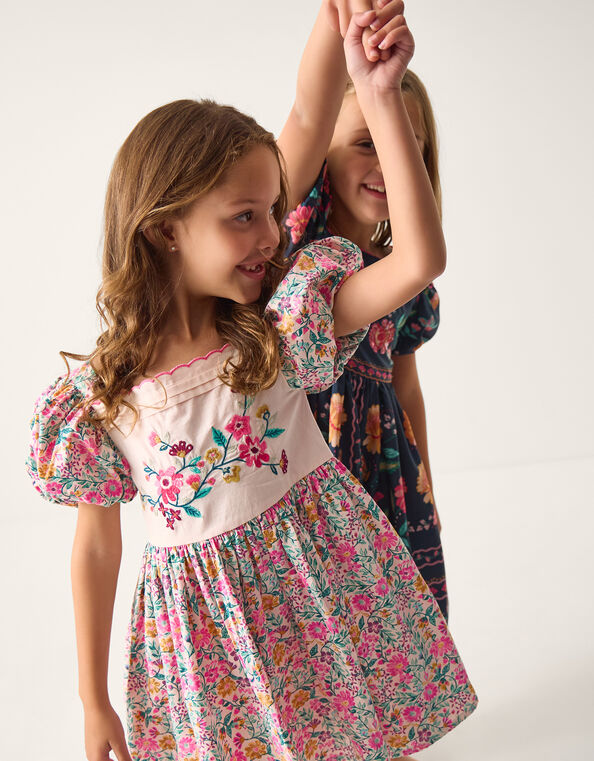 Embroidered Floral Dress, Multi (MULTI), large