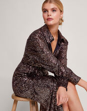 Megan Sequin Dress, Silver (SILVER), large